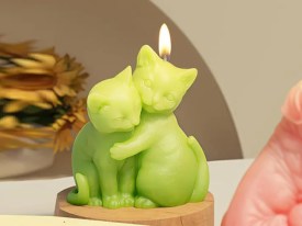 Molde silicona 2 gatitos abrazados